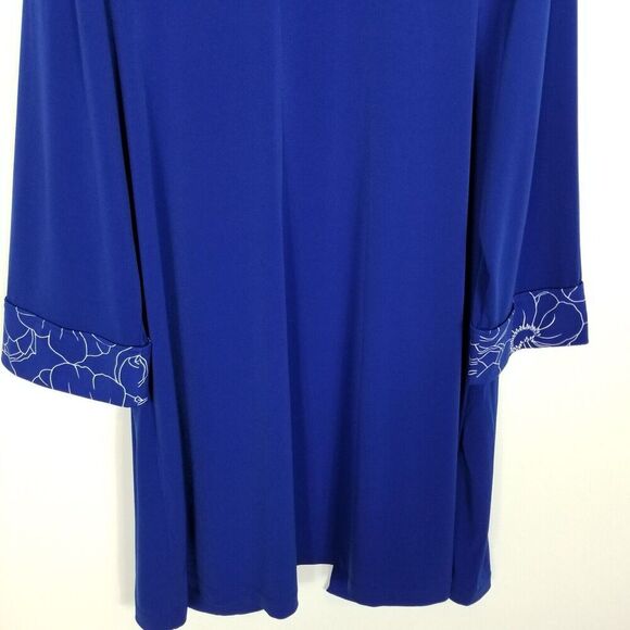 Susan Graver Women Open Front Jersey Top Size XL Blue Kimono Liquid Lagenlook - Picture 6 of 8